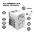 All - in - One Universal Travel Adapter - White | Worldwide Plug (UK EU US AU) with 4 USB Ports - GZARTravel AdapterGZAR WORLD