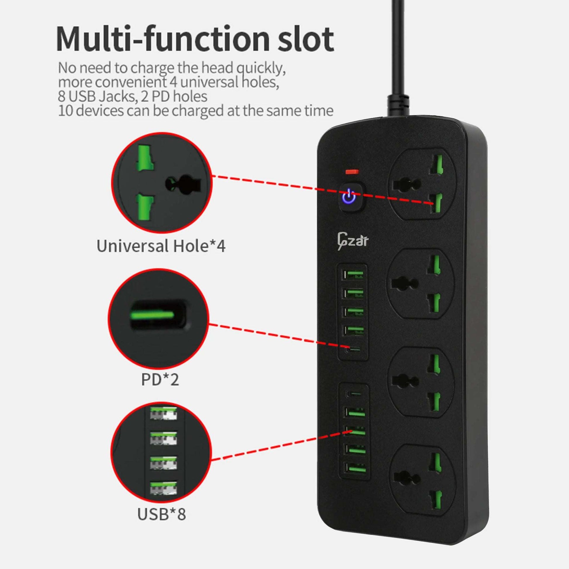 Buy Gzar Cables Extension Cords / Lead Power cords outlets UAE - GZARExtension LeadGZAR WORLD