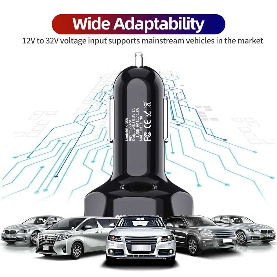 Gzar Car Charger Adapter Power Plug Fast Charger Plug Adapter 3.4A BLACK - GZARCarGZAR