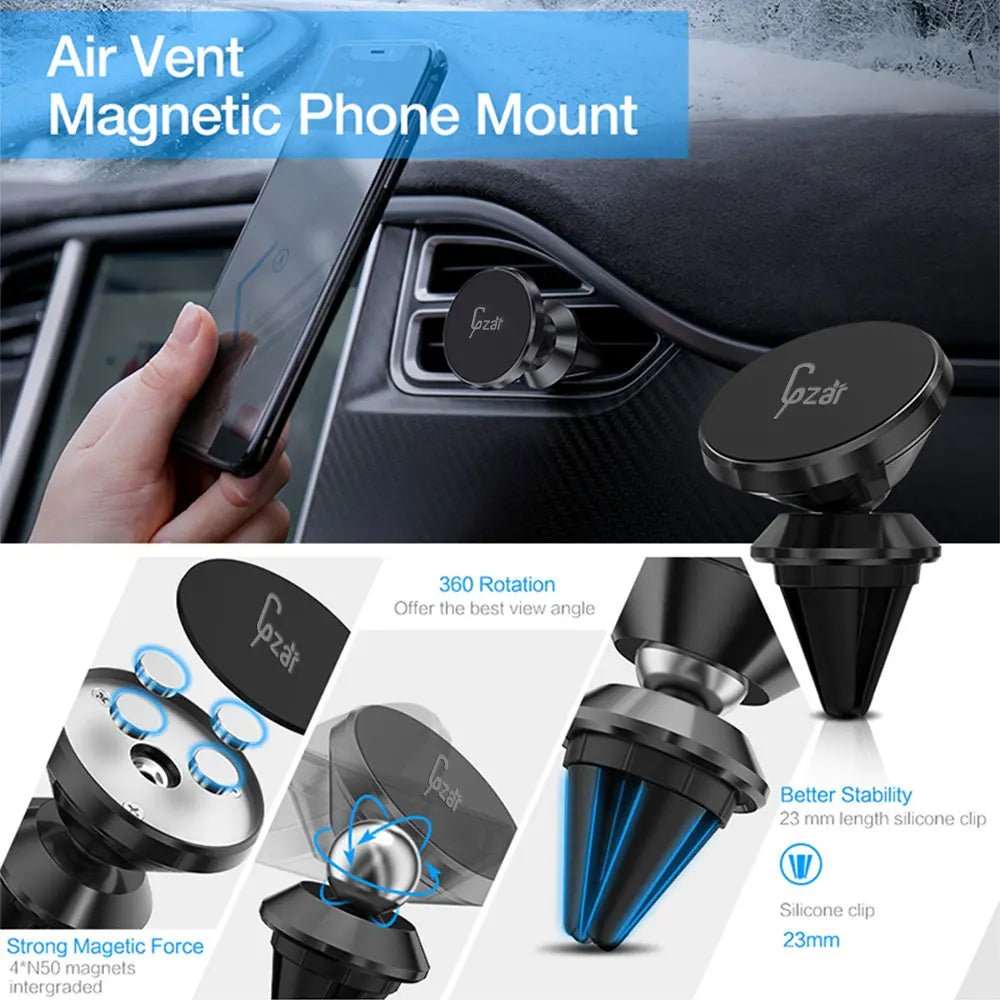 Gzar Magnetic Car Mobile Phone Holders UAE Air Vent Mobile Mount Magnet Clip - GZARGZAR