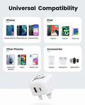 Gzar PD 20W Wall Charger UAE - QC 3.0 USB + Type USB C PD3.0 Dual Port - GZARGZAR