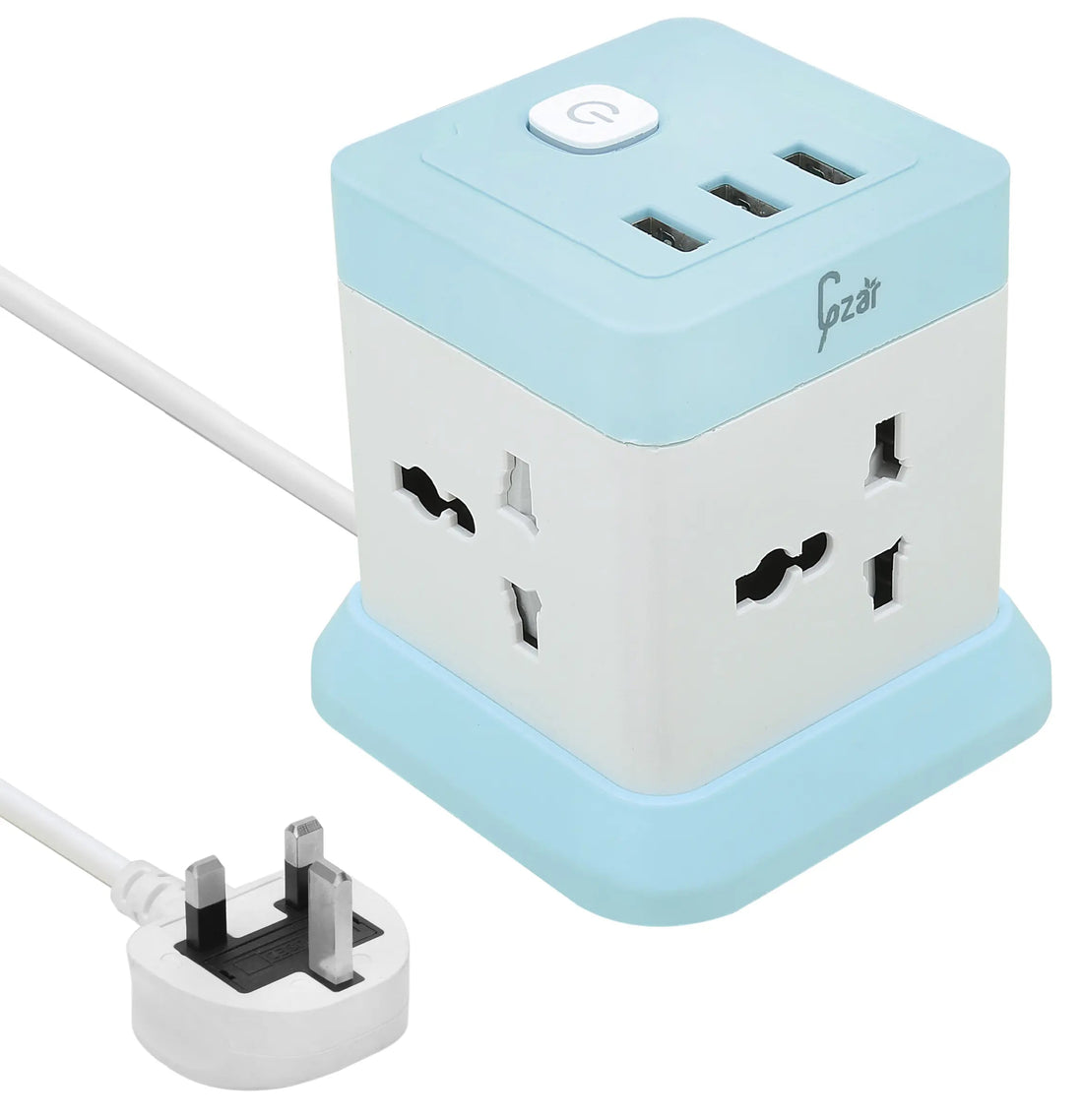 Gzar Tower Extension Cord Power Strip Cube/Lead with 4 Outlets Plug and 3 USB Ports - GZARTower ExtensionGZAR WORLD