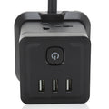 Gzar Tower Extension Cord Power Strip Cube/Lead with 4 Outlets Plug - Black - GZARTower ExtensionGZAR