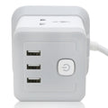 Gzar Tower Extension Cord Power Strip Cube/Lead with 4 Outlets Plug - Grey - GZARTower ExtensionGZAR