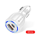 Gzar USB C Car Charger 30W Super Mini Fast USB Car Charger - White - GZARCarGZAR